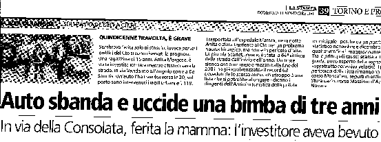Da "LA STAMPA" del 11/11/2001